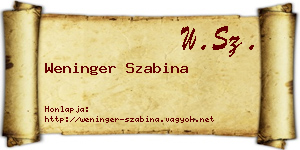 Weninger Szabina névjegykártya